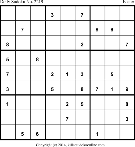 Killer Sudoku for 3/31/2014