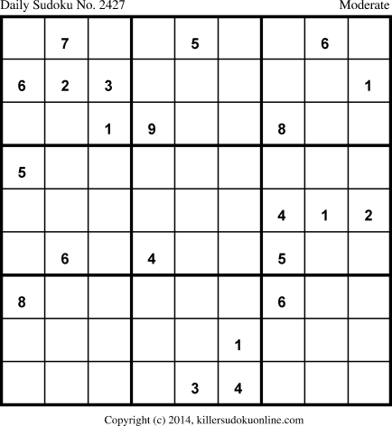 Killer Sudoku for 10/25/2014