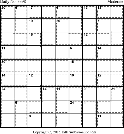 Killer Sudoku for 4/8/2015