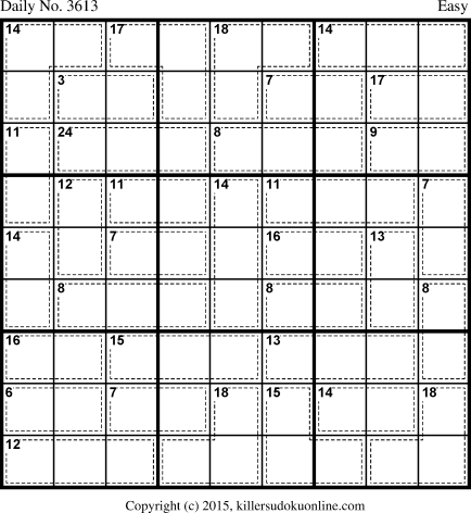 Killer Sudoku for 11/9/2015