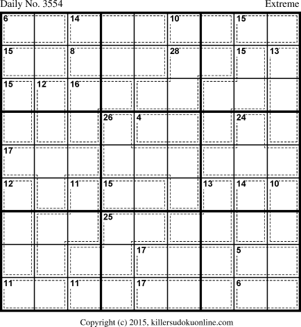 Killer Sudoku for 9/11/2015