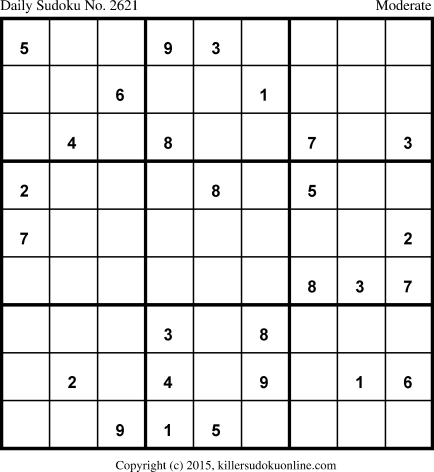 Killer Sudoku for 5/7/2015