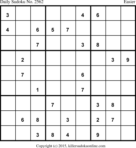 Killer Sudoku for 3/9/2015