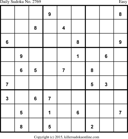 Killer Sudoku for 10/2/2015