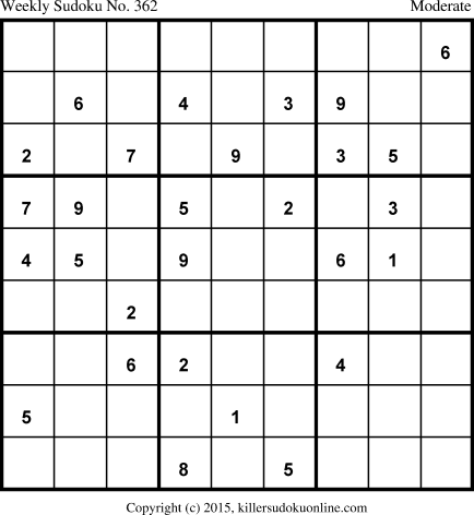 Killer Sudoku for 2/9/2015