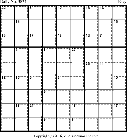 Killer Sudoku for 6/7/2016