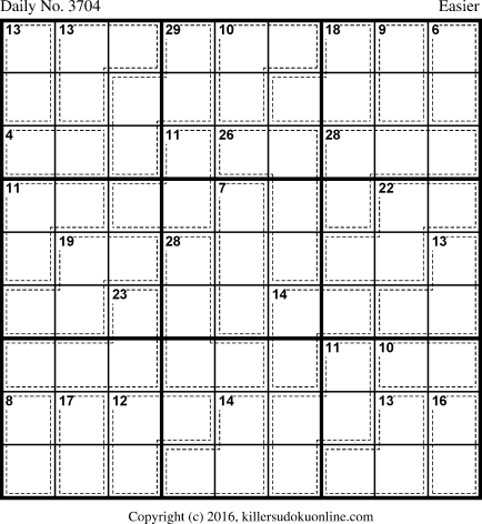 Killer Sudoku for 2/8/2016