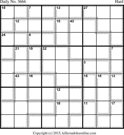 Killer Sudoku for 1/1/2016