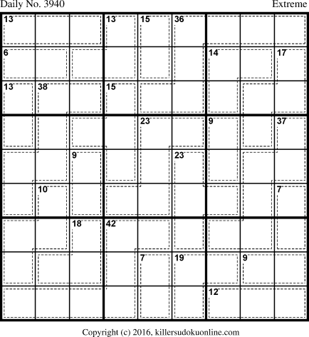 Killer Sudoku for 10/1/2016
