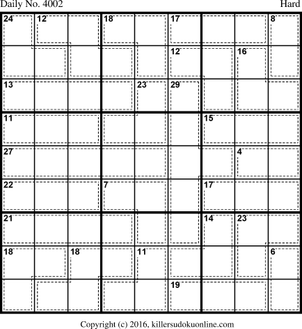 Killer Sudoku for 12/2/2016
