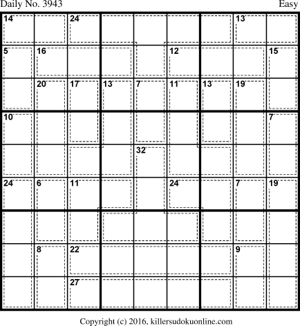 Killer Sudoku for 10/4/2016