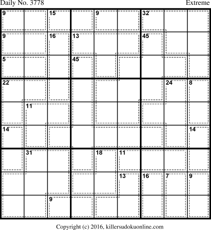 Killer Sudoku for 4/22/2016