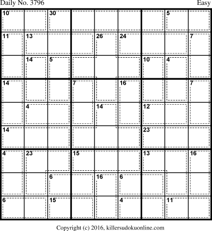Killer Sudoku for 5/10/2016