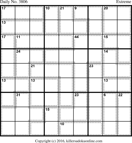 Killer Sudoku for 5/20/2016
