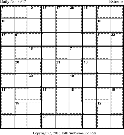 Killer Sudoku for 10/8/2016