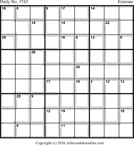 Killer Sudoku for 3/18/2016