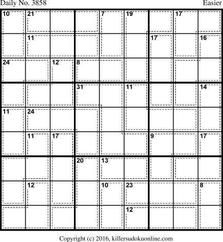 Killer Sudoku for 7/11/2016