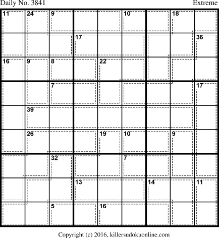 Killer Sudoku for 6/24/2016