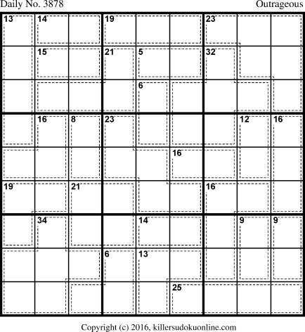 Killer Sudoku for 7/31/2016
