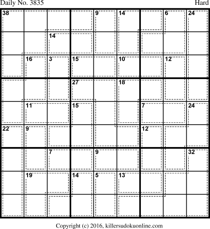 Killer Sudoku for 6/18/2016