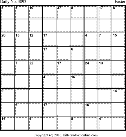 Killer Sudoku for 8/15/2016