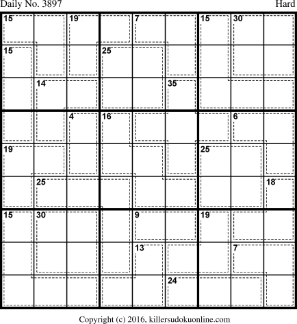 Killer Sudoku for 8/19/2016