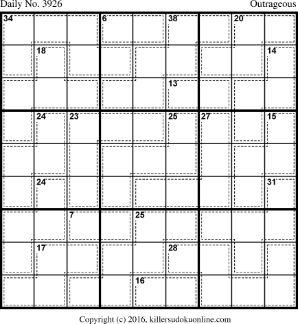 Killer Sudoku for 9/17/2016