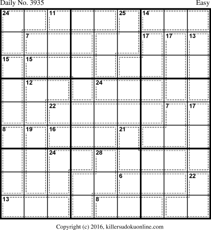 Killer Sudoku for 9/26/2016