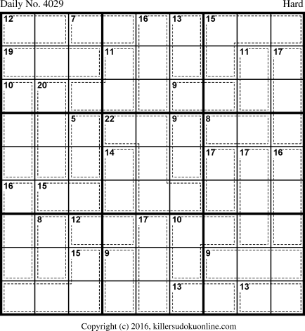 Killer Sudoku for 12/29/2016