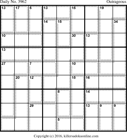 Killer Sudoku for 10/23/2016