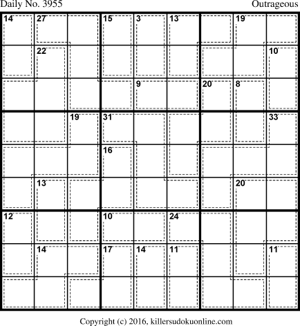 Killer Sudoku for 10/16/2016
