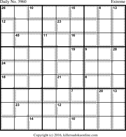 Killer Sudoku for 10/21/2016
