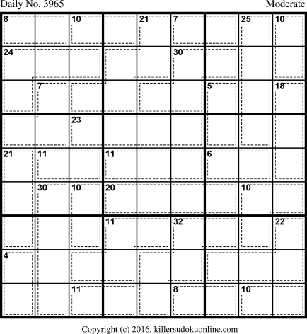 Killer Sudoku for 10/26/2016