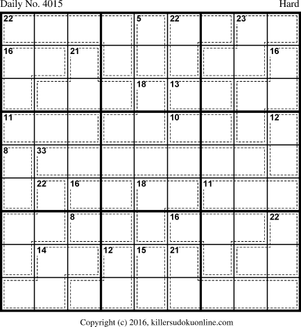 Killer Sudoku for 12/15/2016