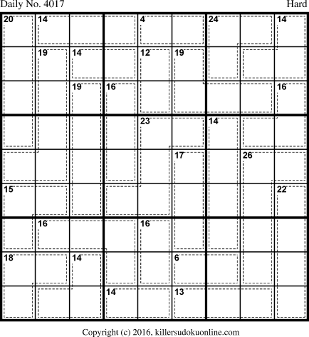 Killer Sudoku for 12/17/2016