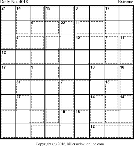 Killer Sudoku for 12/18/2016