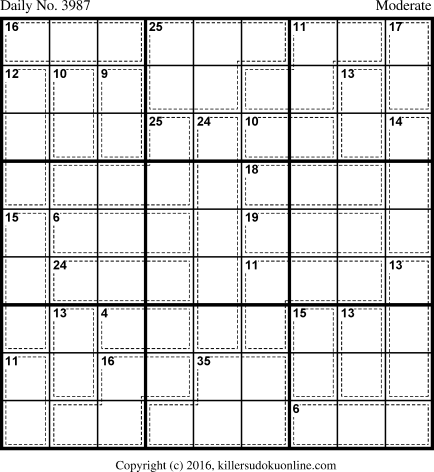 Killer Sudoku for 11/17/2016