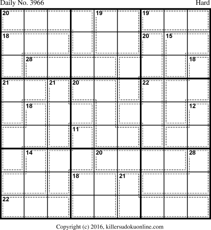 Killer Sudoku for 10/27/2016