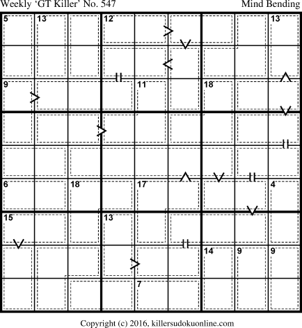 Killer Sudoku for 10/3/2016