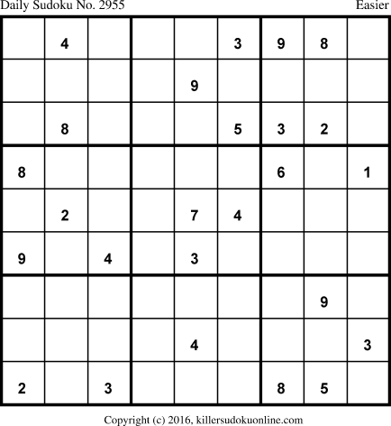 Killer Sudoku for 4/5/2016