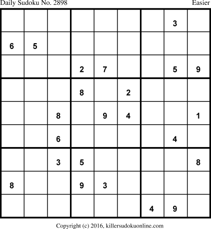 Killer Sudoku for 2/8/2016