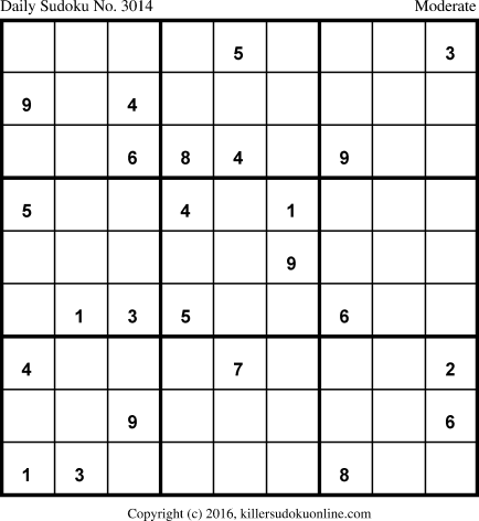 Killer Sudoku for 6/3/2016