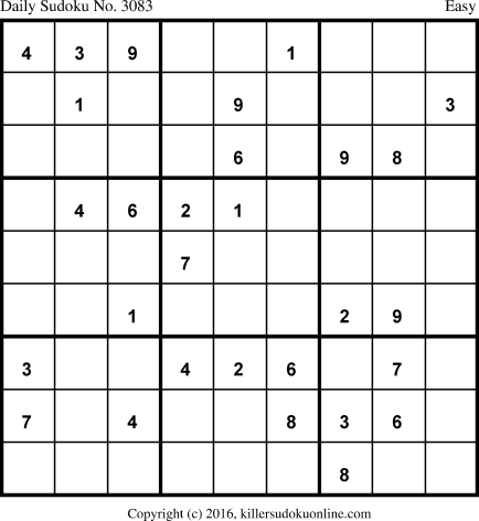 Killer Sudoku for 8/11/2016