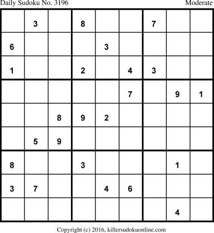 Killer Sudoku for 12/2/2016