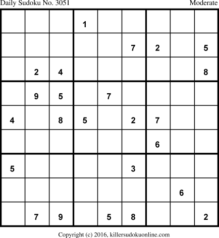 Killer Sudoku for 7/10/2016