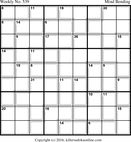 Killer Sudoku for 5/2/2016
