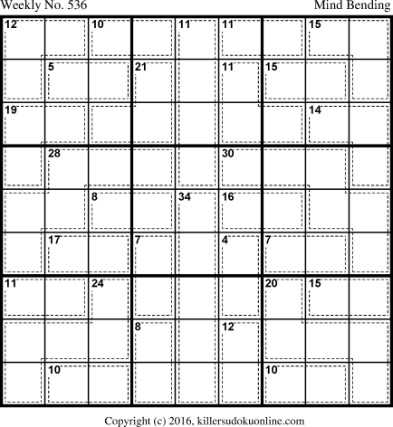 Killer Sudoku for 4/11/2016