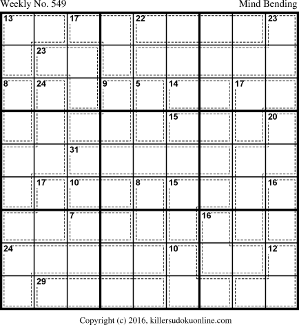 Killer Sudoku for 7/11/2016