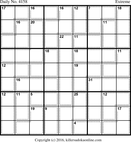 Killer Sudoku for 5/7/2017