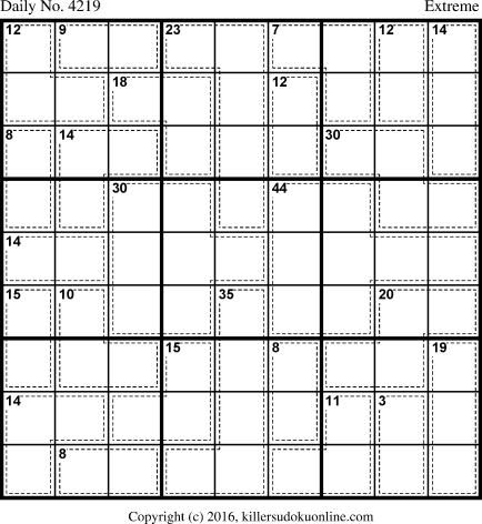 Killer Sudoku for 7/7/2017